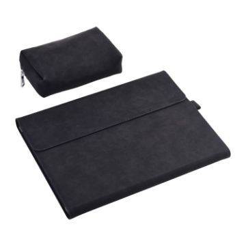 Leather Tablet Case for Microsoft Surface Pro X, 13" Black + Power Bag - 1