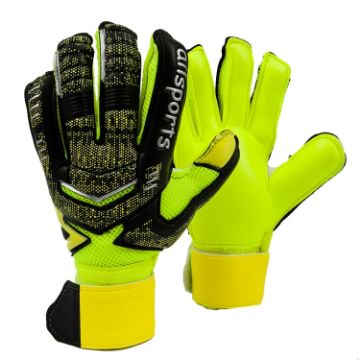 Ailsports ST5511 Goalkeeper Gloves, Size 7, Thick Latex, Fluorescent Green - 1