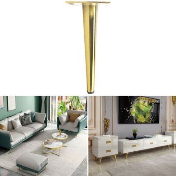 Cone Round Tube Furniture Support Legs - Straight Cone 15cm (Titanium) - 1