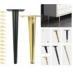 Cone Round Tube Furniture Support Legs - Oblique Cone 12cm Matte Black - 2