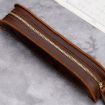Vintage Handmade Genuine Leather Zipper Pencil Case - Blue W-T18 - 5