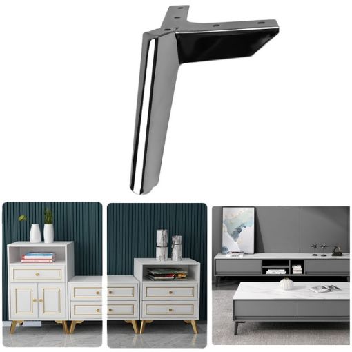 Metal Furniture Support Legs LH-FJ0039, 12cm Height, Gun Black Finish - 1