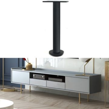 Adjustable Stainless Steel Furniture Legs, 16cm, Matte Black - LH-TJ003 - 1