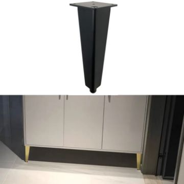 Adjustable Black Aluminium Furniture Stand Legs, 8cm Height - 1