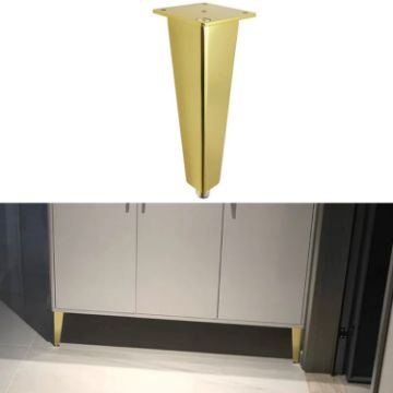 Adjustable Gold Aluminium Furniture Stand Legs, 27cm Height - 1