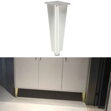 Adjustable Silver Aluminium Furniture Stand Legs, 35cm Height - 1