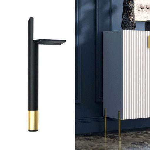 Cylindrical Metal Furniture Support Legs 13cm - Black Gold LH-D012-01 - 1