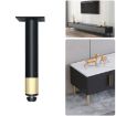 Adjustable Metal Furniture Support Legs, 11cm Height (Black Gold) - 1