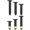 Adjustable Metal Furniture Support Legs, 13cm Height, Black Gold Finish - 2