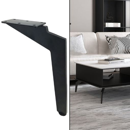 Adjustable Metal Furniture Support Legs LH-DJ08, 14.5cm Matte Black - 1