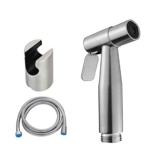 304 Stainless Steel Washer Nozzle Set: Female Washer + Hose + Bracket - 1