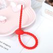 Silicone Data Cable Storage Straps - 20 PCS Cable Organizer (Red) - 1