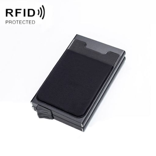 RFID Aluminum Alloy Anti-Degaussing Coin Card Holder - Black - 1
