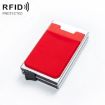 RFID Aluminum Alloy Coin Card Holder - Anti-Degaussing (Silver Red) - 1