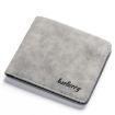 Baellerry BLR1152 Men's Vintage Frosted Two Fold Wallet - Gray Horizontal - 1