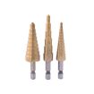 3 In 1 Hex Shank Step Drill HSS Rear Hole Tool - Plastic Bag Pack - 1