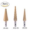 3 In 1 Hex Shank Step Drill HSS Rear Hole Tool - Plastic Bag Pack - 3
