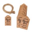 100pcs Kraft Paper Gift Tags with 20m Hemp Rope (L-14) - 1