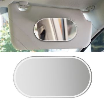 High-Definition Oval Stainless Steel Sun Visor Makeup Mirror Small - 1