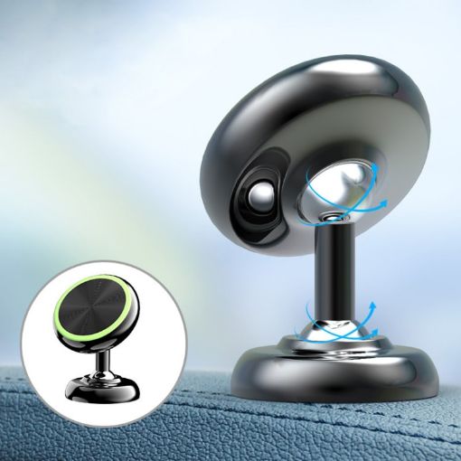 Black Luminous Car Aluminum Alloy Magnetic Mobile Phone Holder - 1