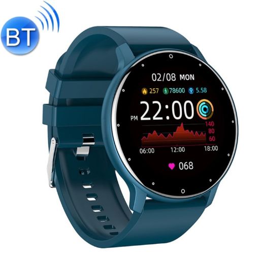 Smart Heart Rate Blood Pressure Oxygen Monitor Bluetooth Watch Blue - 1