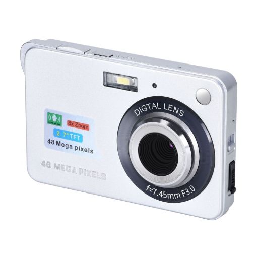 K09 48MP CCD HD Digital Camera Retro Self-Portrait Video (Silver) - 1