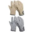 Heat Resistant Cowhide Gloves - CLS Outdoor Barbecue Protective (Khaki) - 2