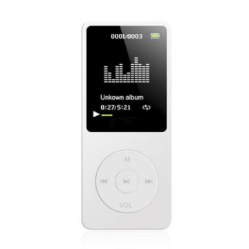 Ultra-thin White MP4 Player with Screen - 1