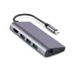 8 in 1 Type-C Docking Station: HDMI, RJ45, 3 USB 3.0, PD - Gray - 2