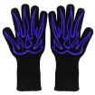 Silicone BBQ Gloves - High Temp Resistant, Anti-Scalding (Big Flame Blue) - 1