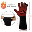 Silicone BBQ Gloves - High Temp Resistant, Anti-Scalding (Big Flame Blue) - 3