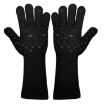 Silicone BBQ Gloves - High Temp Resistant, Anti-Scalding (Flame Dots) - 1