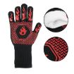 Silicone BBQ Gloves - High Temp Resistant, Anti-Scalding (Middle Flame Red) - 4
