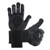 Silicone BBQ Gloves - High Temp Resistant, Anti-Scalding (Middle Flame Black) - 1