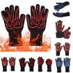 Silicone BBQ Gloves - High Temp Resistant, Anti-Scalding (Fish Bone Blue) - 2