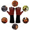 High Temp Resistant Silicone BBQ Gloves, Anti-Scald, Full Dots Red - 5