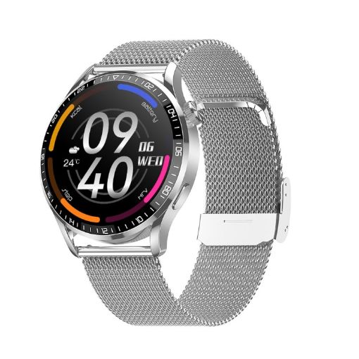 HD2 Smart Watch 1.32" Heart Rate Detection (Silver + Steel) - 1
