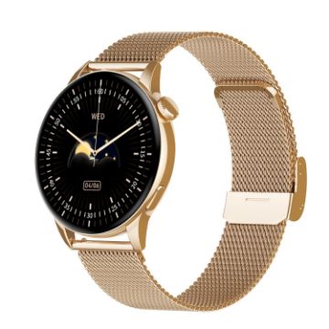 HD1 Smart Watch Gold Steel+Silicone, 1.3" AMOLED Screen, NFC Function - 1