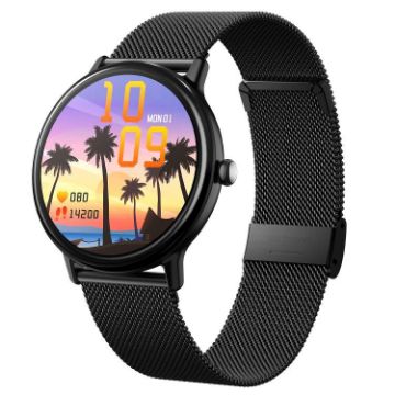 LOANIY CF80 1.08" Heart Rate Smart Bluetooth Watch - Black Steel - 1