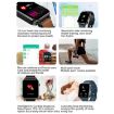 LOANIY E86 1.7" Smart Bluetooth Watch, Heart Rate Monitor, Black Leather - 6