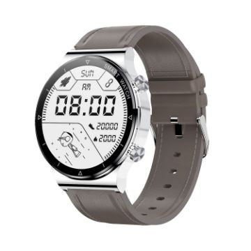 ME88 Smart Watch - 1.32" Heart Rate & Sleep Monitor, Silver Leather - 1