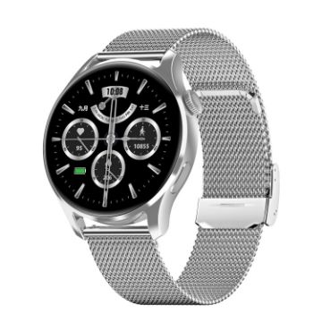 HD3 1.32" Silver Steel Smart Watch with Heart Rate & Payment Function - 1