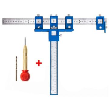 Blue Woodworking Aid Tool Handle Punch Locator Cabinet Door Opener Set - 1
