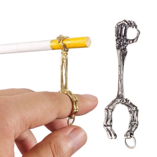 Skull Hand Game Cigarette Clip Electroplating Ring - Silver Plating - 1