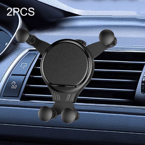 2PCS JQ006 Snap Rotating Car Air Outlet Phone Holder - Dark Black - 1
