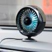F102 Black Vehicle Dashboard USB Fan with Colorful Lights - 4
