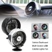 F102 Black Vehicle Dashboard USB Fan with Colorful Lights - 5