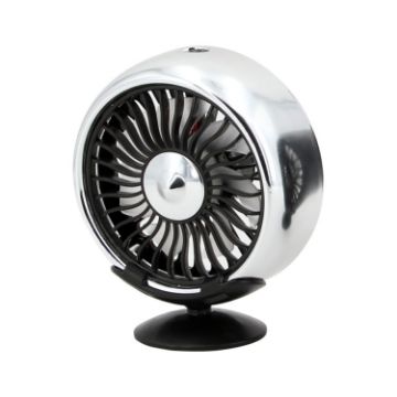 F102 Silver Vehicle Dashboard USB Fan with Colorful Lights - 1