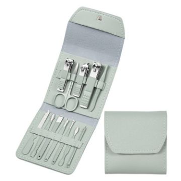 12-in-1 Matcha Green Nail Art Tool Set: Clippers & Dead Skin Scissors - 1