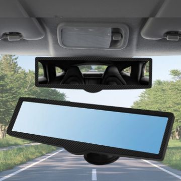CZC-255 Carbon Fiber Rearview Mirror Blue - Glue Injection Suction Cup - 1